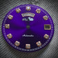 Dial maker -  Purple sunburst dial with white Gemstone /  Full  BGW9 lume day / date wheel For Seiko NH36 Movement