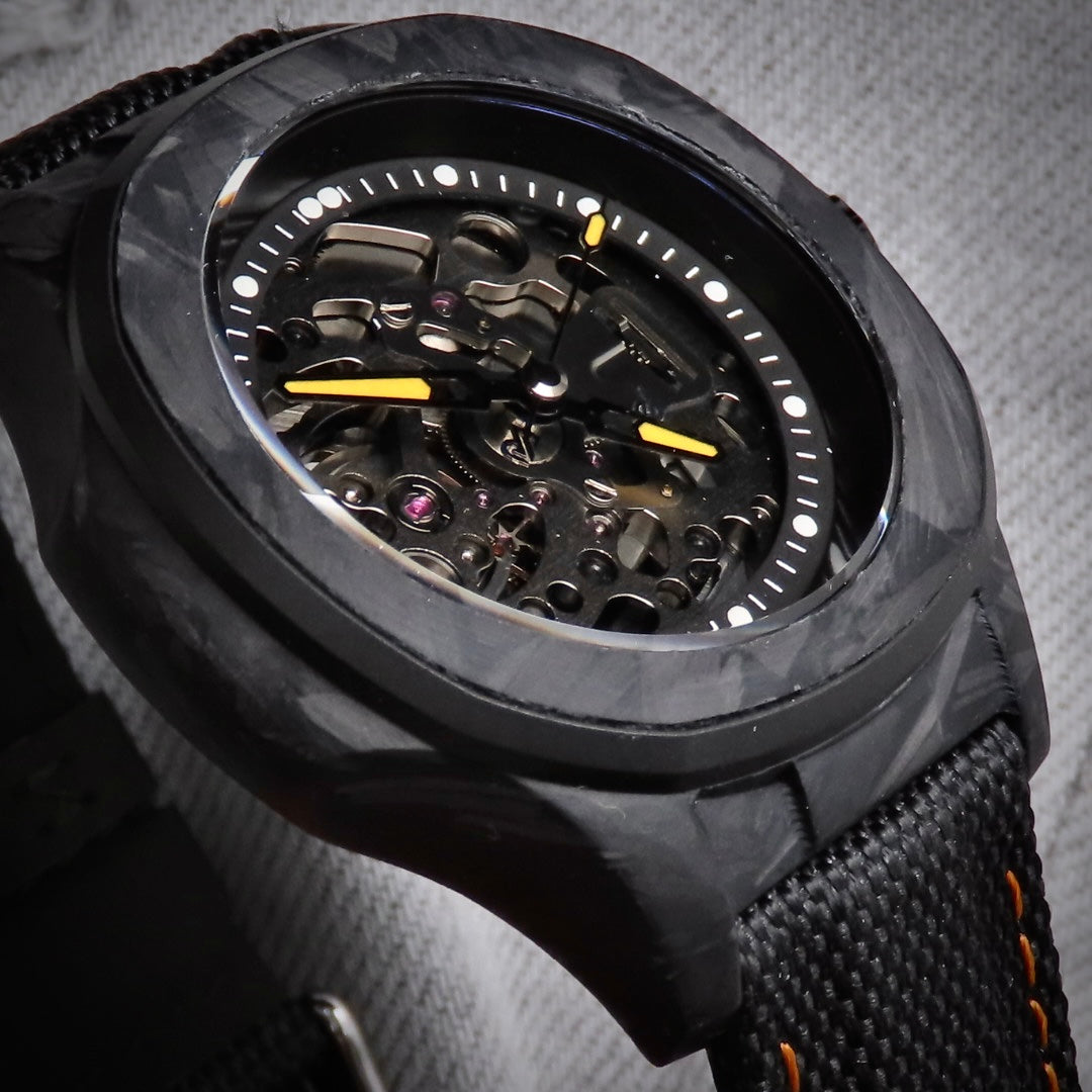 Dial Maker - DM05 Black Forged Carbon Watch  -Skeleton movement