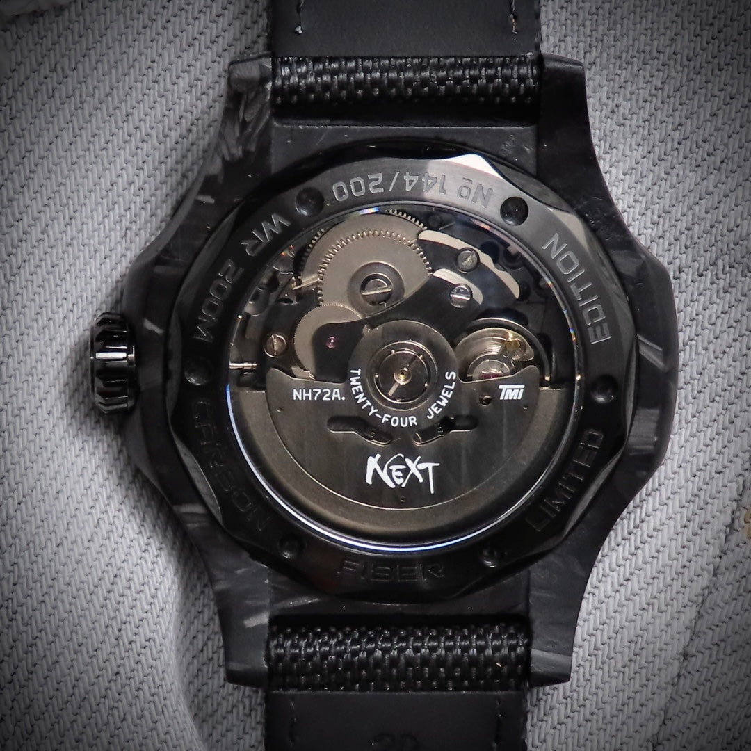 Dial Maker - DM05 Black Forged Carbon Watch  -Skeleton movement