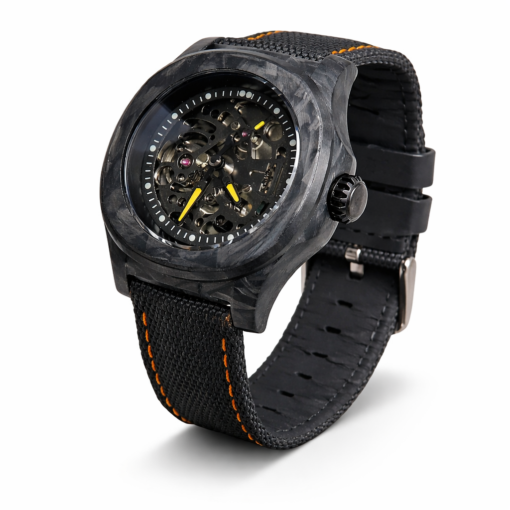 Dial Maker - DM05 Black Forged Carbon Watch  -Skeleton movement