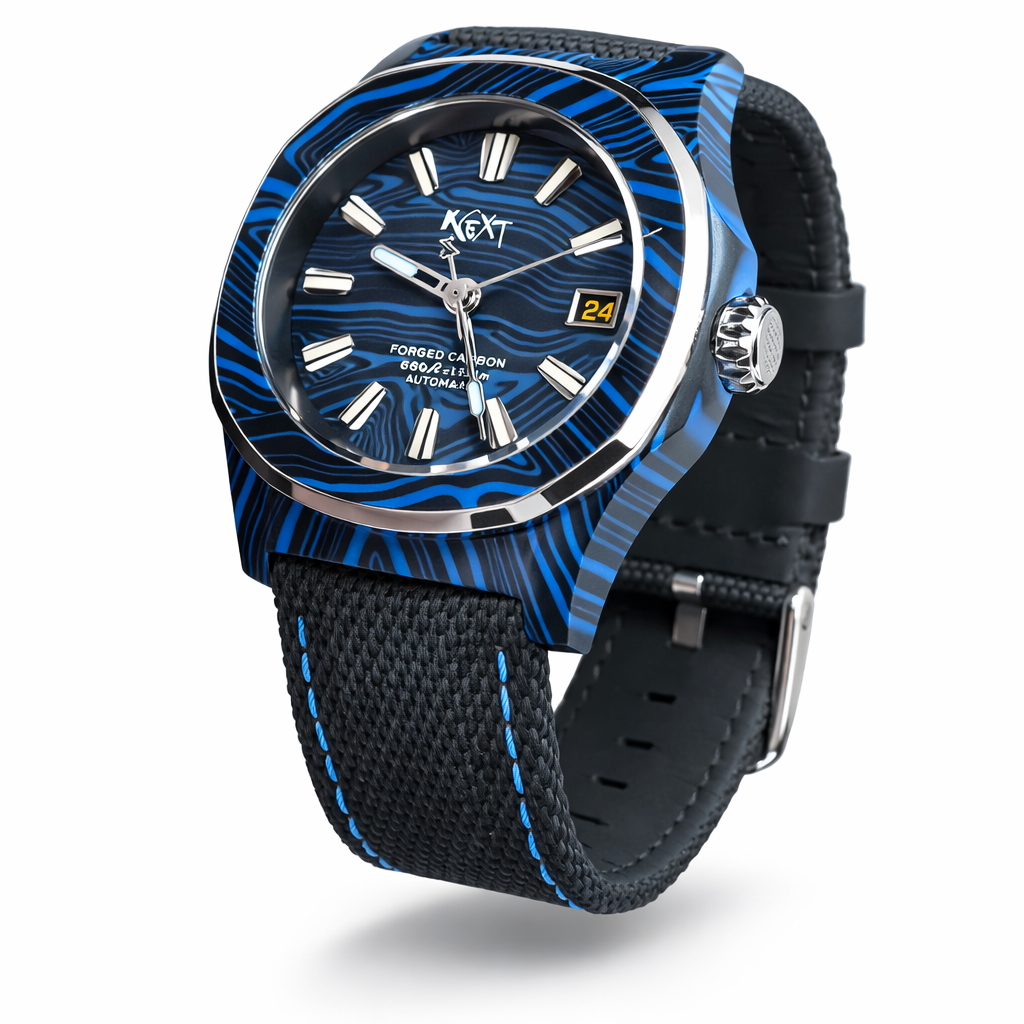 Dial Maker - DM05 Damascus Carbon Watch Blue/Black-Japan Made Movement NH35