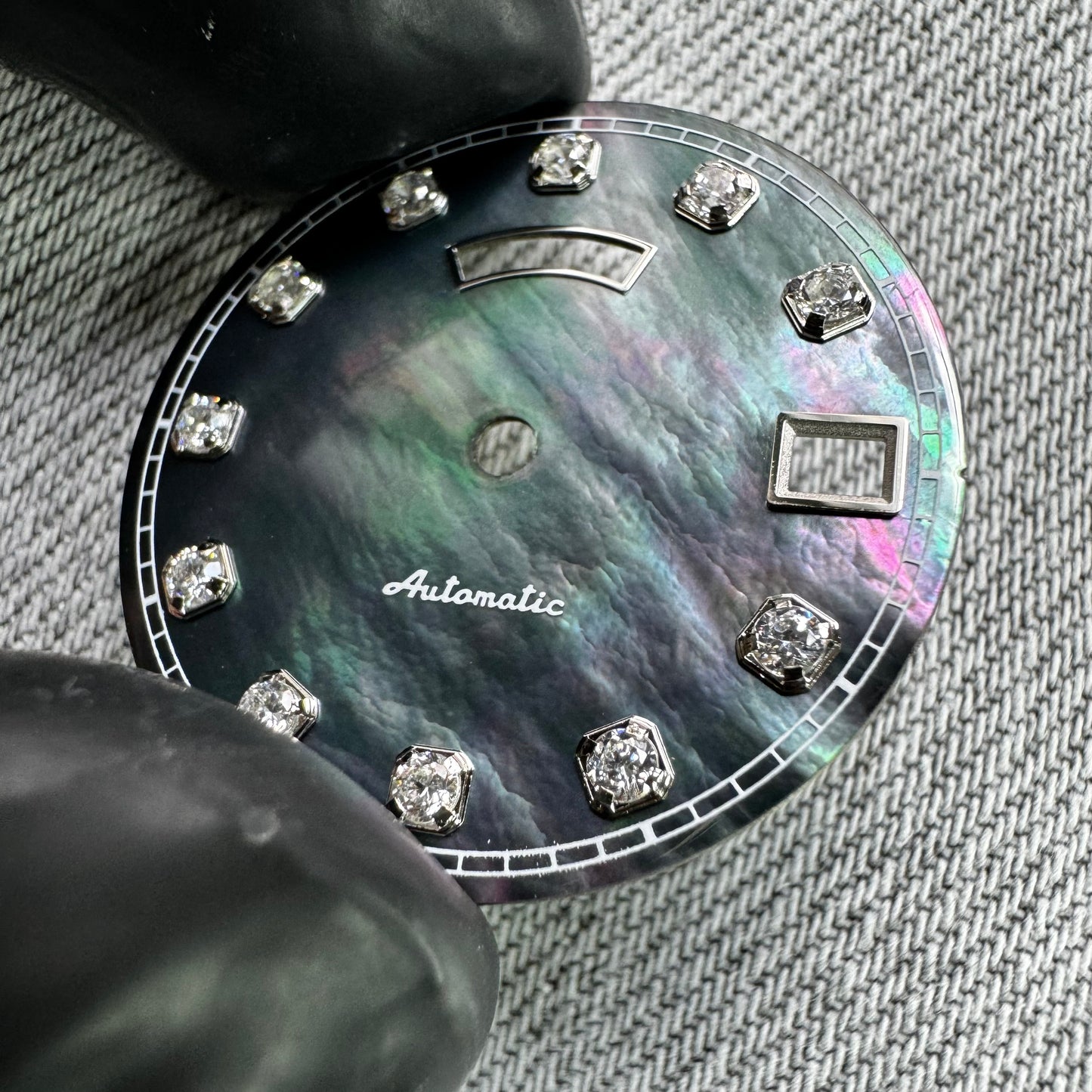 Map. Dial Dial maker - Black MOP dial with white Gemstone / Full BGW9 lume day ...