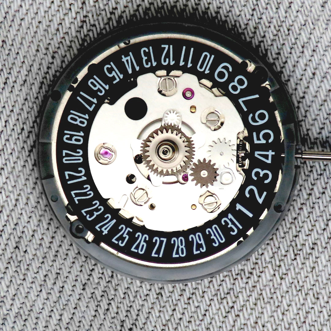 Malaysia Made- Seiko (TMI) NH34  Movement Black date wheel for 6 O'clock