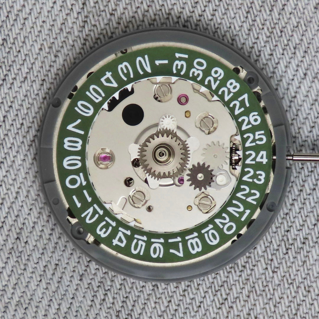 Malaysia Made- Seiko (TMI) NH34  Automatic Movement (Green Date wheel)