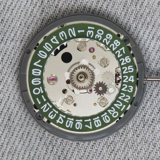 Malaysia Made- Seiko (TMI) NH34  Automatic Movement (Green Date wheel)