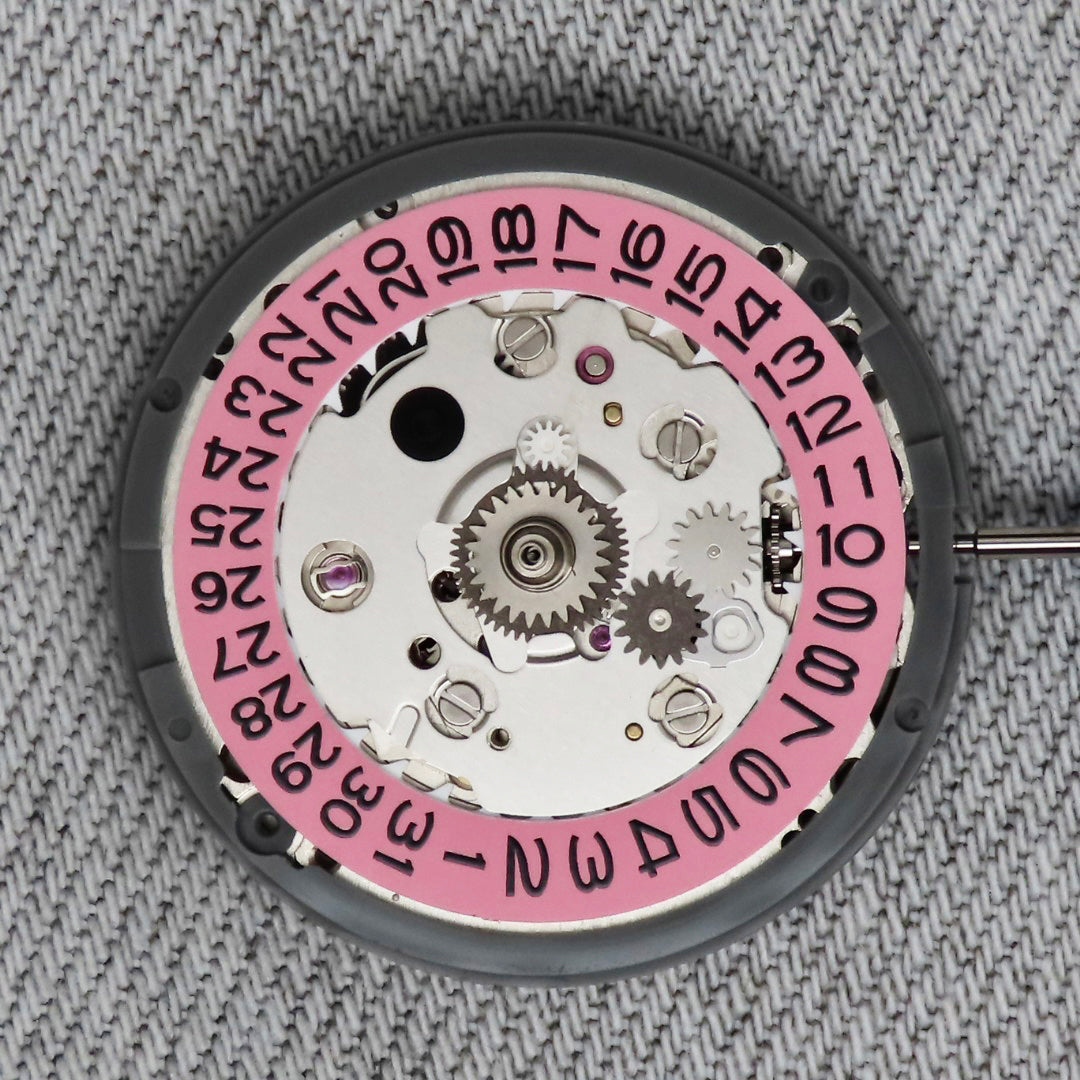 Malaysia Made- Seiko (TMI) NH34  Automatic Movement (Pink Date wheel)