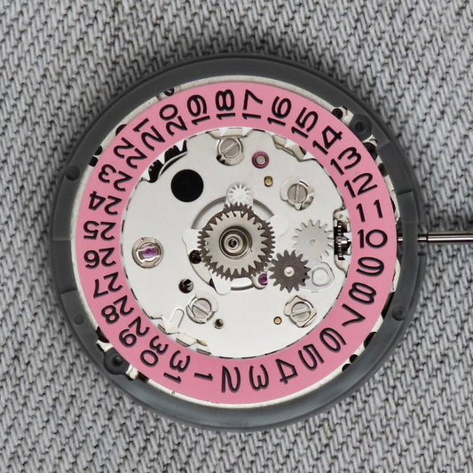 Malaysia Made- Seiko (TMI) NH34  Automatic Movement (Pink Date wheel)