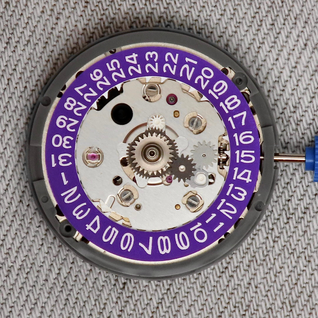 Malaysia Made- Seiko (TMI) NH34  Automatic Movement (Purple Date wheel)