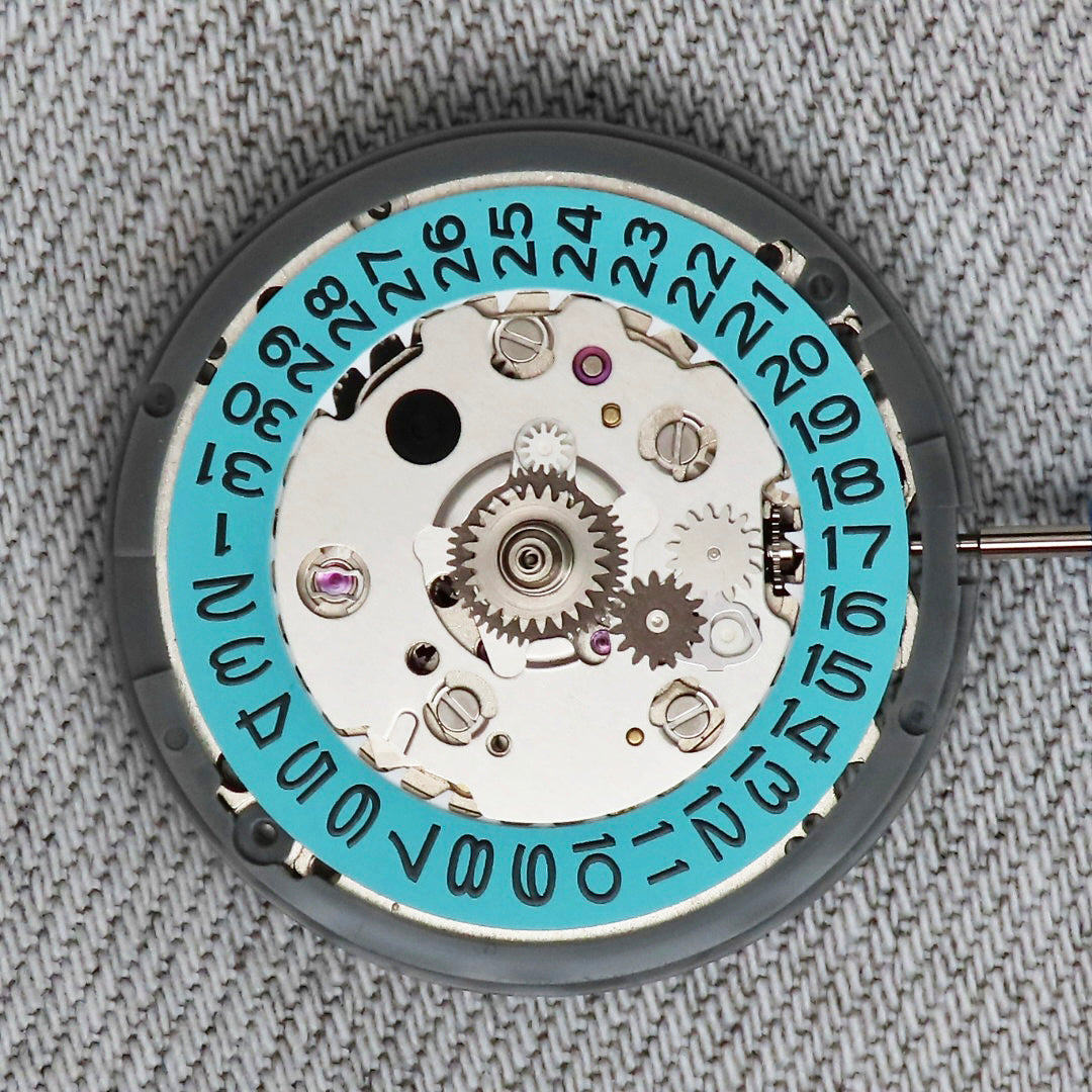 Malaysia Made- Seiko (TMI) NH34  Automatic Movement (Sky bule Date wheel)