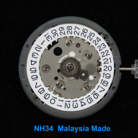 Malaysia Made- TMI NH34 Movement White date wheel