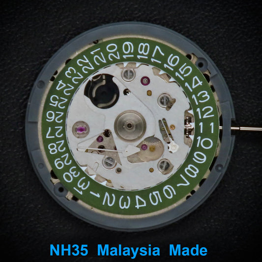 Malaysia Made - Seiko (TMI) NH35 Movement Green Date wheel