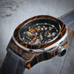 Dial Maker - DM05 Damascus Carbon Watch Orange /Black  -Skeleton movement