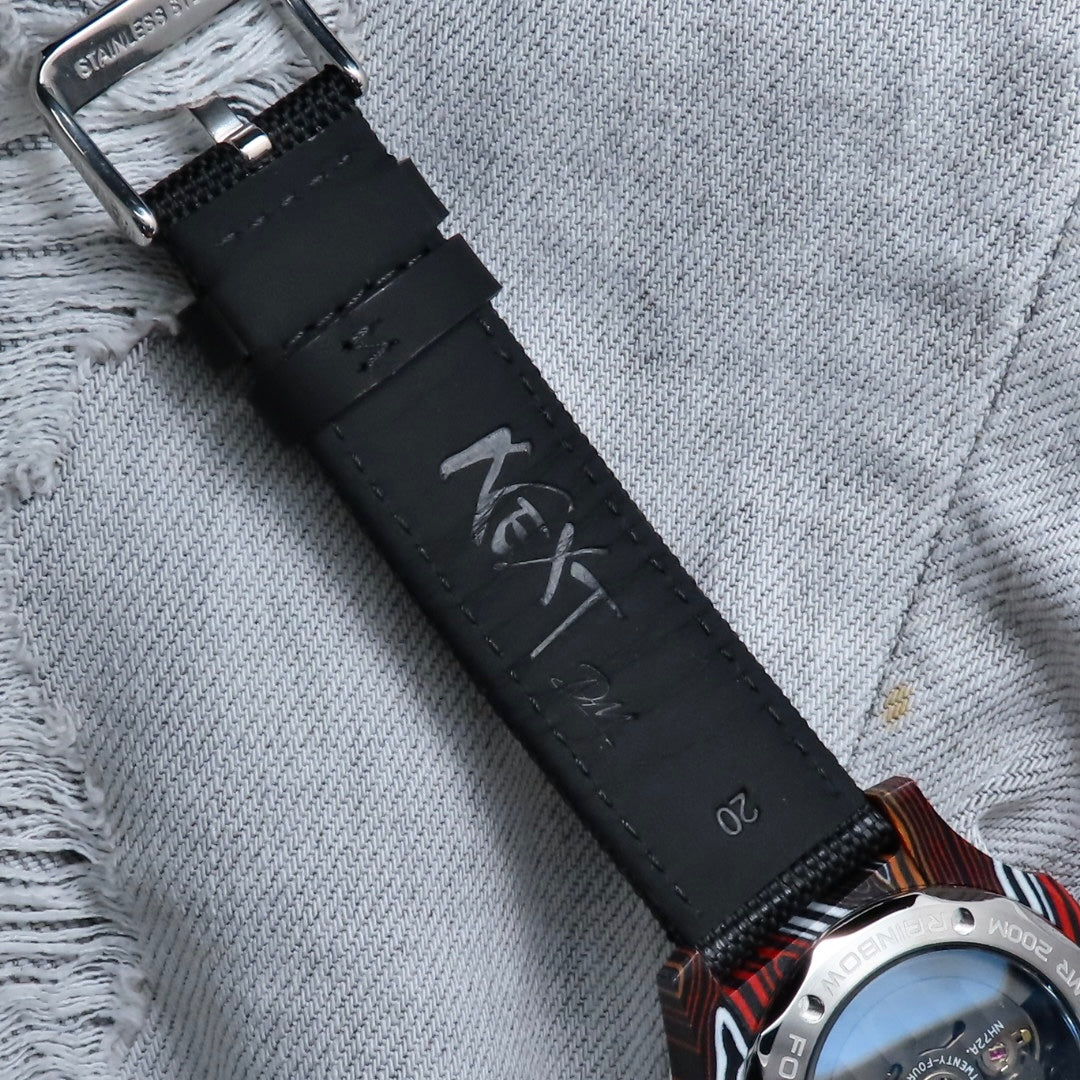 Dial Maker - DM05 Damascus Carbon Watch Rainbow colors -Skeleton movement