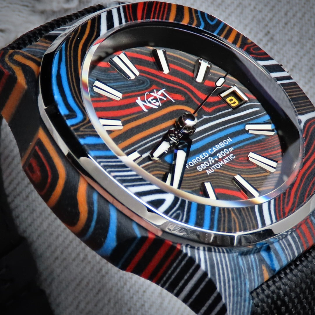 Dial Maker - DM05 Damascus Carbon Watch Rainbow colors-Japan Made Movement NH35