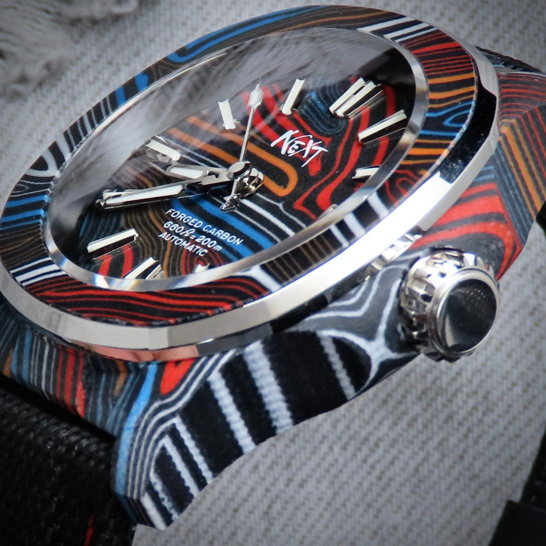 Dial Maker - DM05 Damascus Carbon Watch Rainbow colors-Japan Made Movement NH35