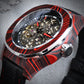 Dial Maker - DM05 Damascus Carbon Watch Red/Black -Skeleton movement
