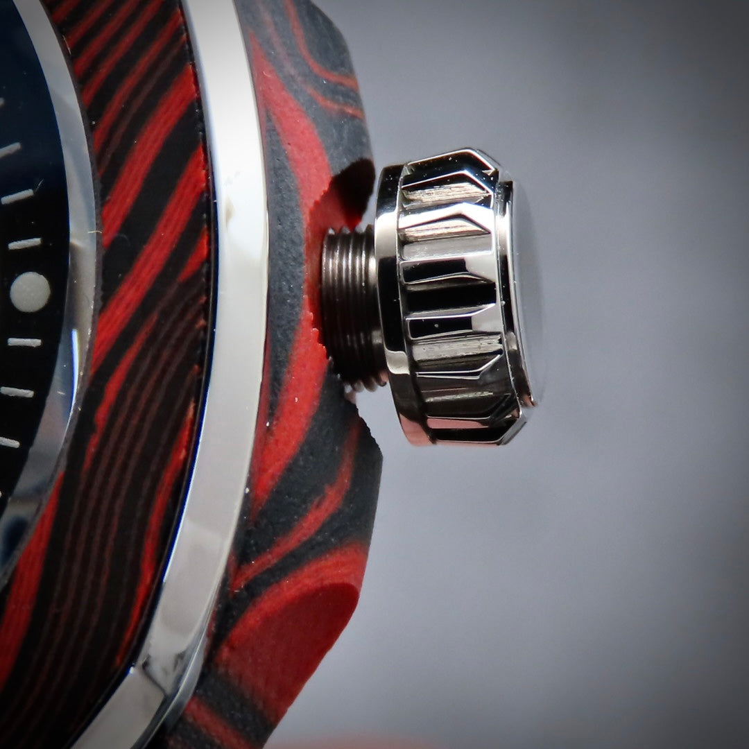 Dial Maker - DM05 Damascus Carbon Watch Red/Black -Skeleton movement