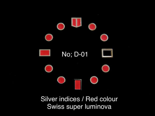 Dial maker - Matte Black Dial with silver Indices with Red Lume