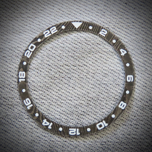 Dial Maker - Flat (GMT/24 Hour) Damascus Bezel Insert for Seiko SKX007/SRPD