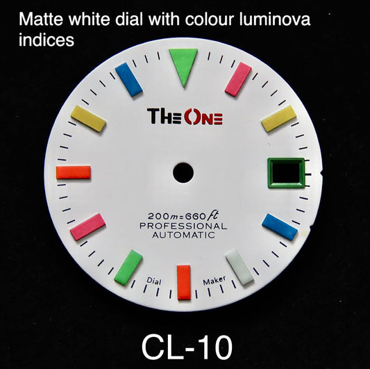 Dial maker - colored lume matte white dial
