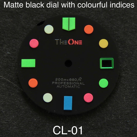 Dial maker - colored lume matte black dial