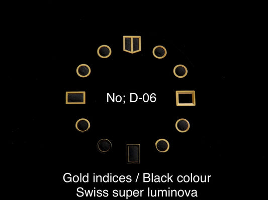 Dial maker - Gold Indices with black Swiss super Luminova