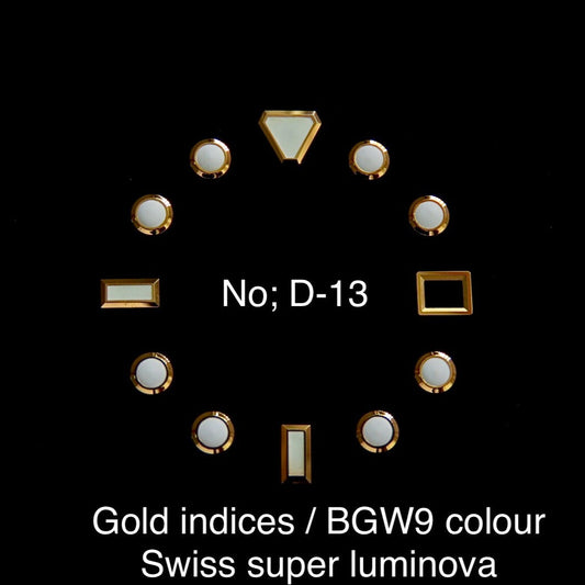 Dial maker - Gold Indices with BGW9 Swiss super Luminova