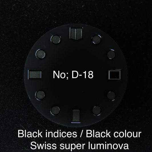 Dial maker - Black Indices with Black Swiss super Luminova