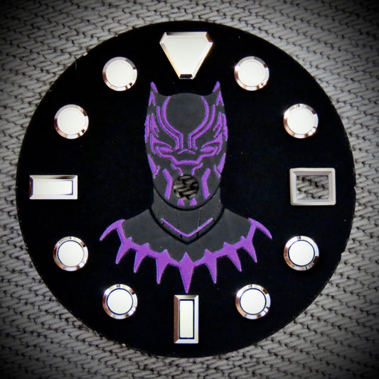 Dial maker - Matt black panther dial  Purple Lume