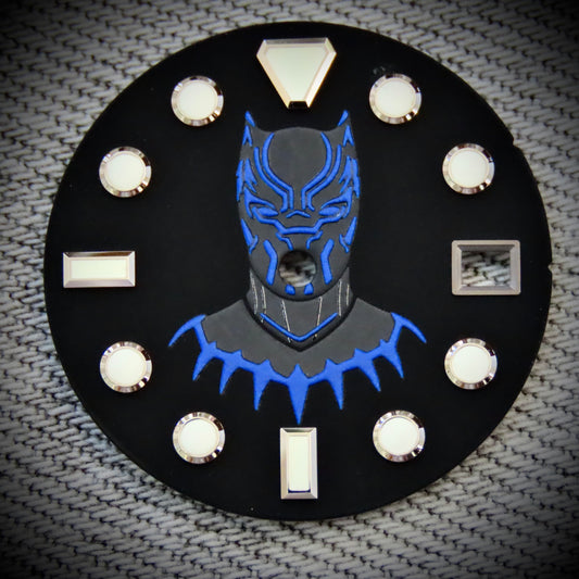 Dial maker - Matt black panther dial  Blue  Lume