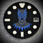 Dial maker - Matt black panther dial  Blue  Lume