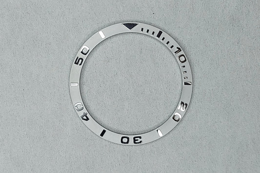 Dial Maker - Silver (Sloped) Ceramic Bezel Insert for Seiko SKX007/SRPD)