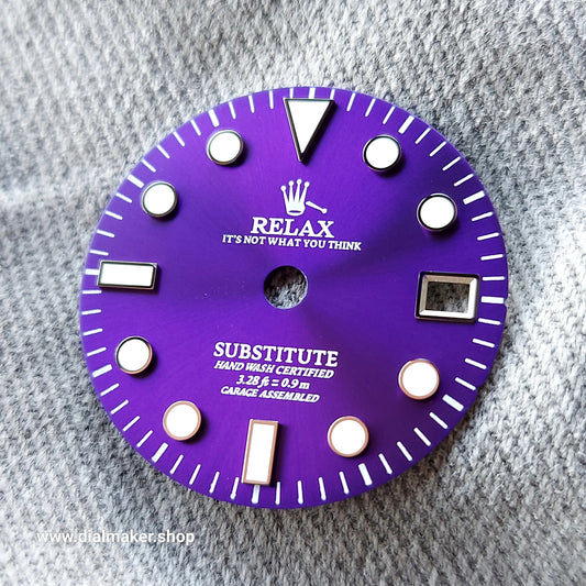 Dial Maker - Sunburst Purple Relax Dial for Seiko NH34 GMT Movements