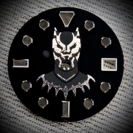 Dial maker - Matt black panther dial  with silver leaf
