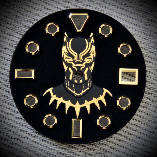 Dial maker - Matt black panther dial  with gold leaf